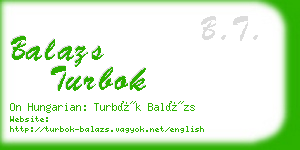 balazs turbok business card